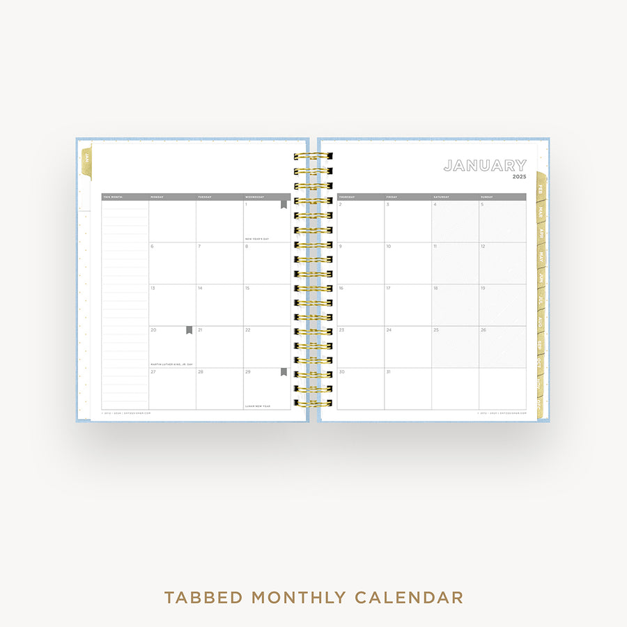 Day Designer 2025 daily planner: Chambray Bookcloth cover with monthly calendar