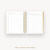 Day Designer 2025 daily planner: Peony Bookcloth cover with ideal week worksheet