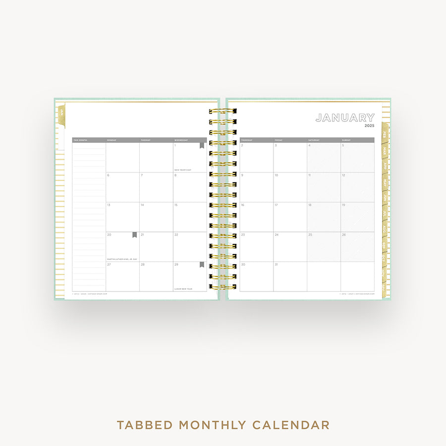 Day Designer 2025 daily planner: Sage Bookcloth cover with monthly calendar