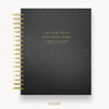 Day Designer 2025 daily planner: Classic Black Pebble Texture hard cover, gold wire binding