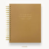 Day Designer 2025 daily planner: Caramel Latte Pebble Texture  hard cover, gold wire binding