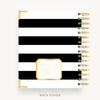 Day Designer 2025 mini daily planner: Black Stripe cover with back cover with gold detail