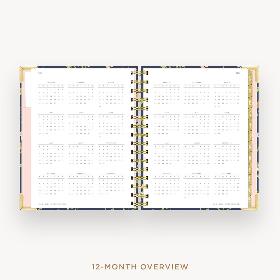 Day Designer 2025 mini daily planner: Fresh Sprigs cover with 12 month calendar