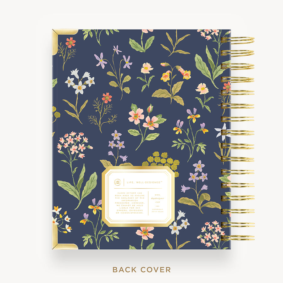 Day Designer 2025 mini daily planner: Fresh Sprigs cover with back cover with gold detail