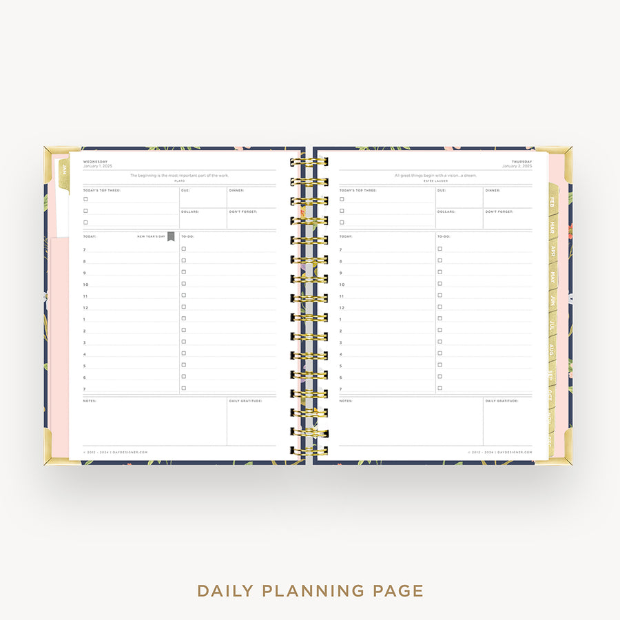 Day Designer 2025 mini daily planner: Fresh Sprigs cover with daily planning page