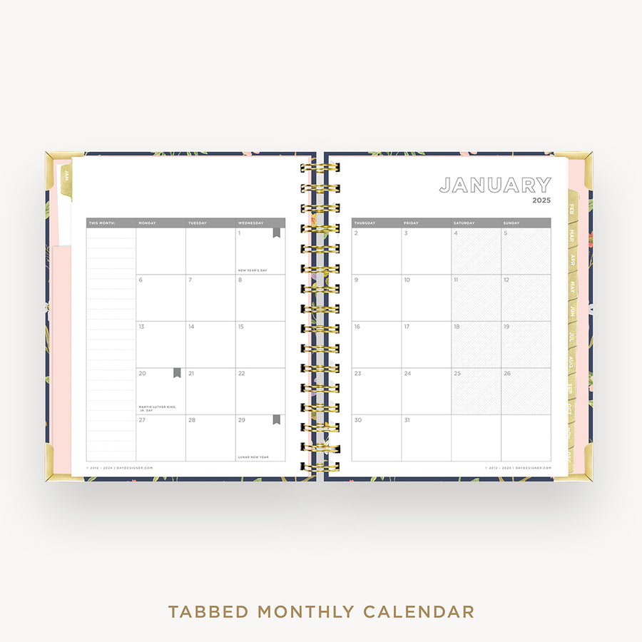 Day Designer 2025 mini daily planner: Fresh Sprigs cover with monthly calendar