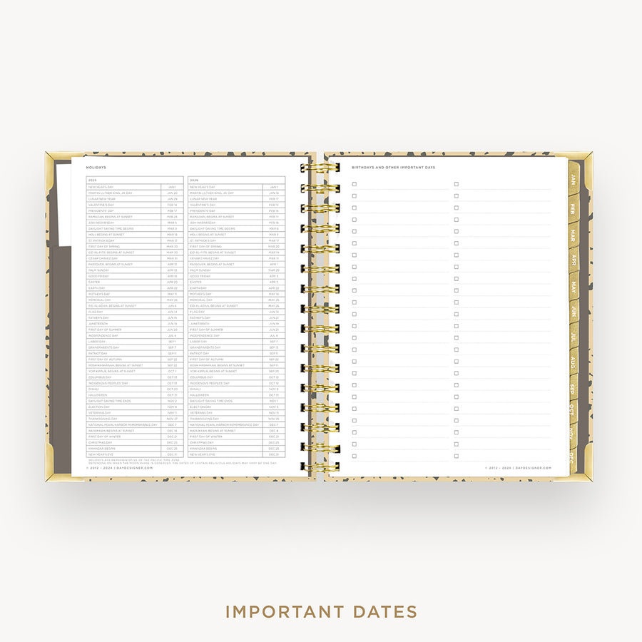 Day Designer 2025 mini daily planner: Savannah cover with holidays page