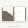 Day Designer 2025 mini daily planner: Savannah cover with pocket and gold stickers