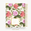 Day Designer 2025 mini daily planner: Camellia cover with back cover with gold detail