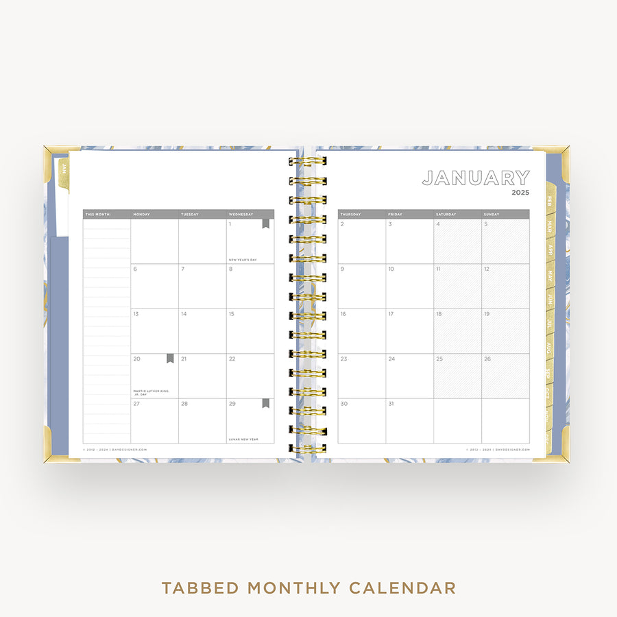 Day Designer 2025 mini daily planner: Azure cover with monthly calendar