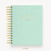 Day Designer 2025 mini daily planner: Sage Bookcloth hard cover, gold wire binding