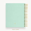 Day Designer 2025 mini daily planner: Sage Bookcloth cover with back cover with gold detail