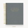 Day Designer 2025 mini daily planner: Charcoal Bookcloth hard cover, gold wire binding