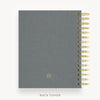 Day Designer 2025 mini daily planner: Charcoal Bookcloth cover with back cover with gold detail