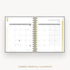 Day Designer 2025 mini daily planner: Charcoal Bookcloth cover with monthly calendar