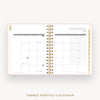 Day Designer 2025 mini daily planner: Peony Bookcloth cover with monthly calendar