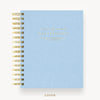 Day Designer 2025 mini daily planner: Chambray Bookcloth hard cover, gold wire binding