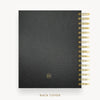 Day Designer 2025 mini daily planner: Classic Black Pebble Texture cover with back cover with gold detail