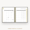 Day Designer 2025 mini daily planner: Classic Black Pebble Texture cover with monthly calendar