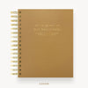 Day Designer 2025 mini daily planner: Caramel Latte Pebble Texture hard cover, gold wire binding