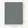 Day Designer 2025 weekly planner: Charcoal Bookcloth cover with back cover with gold detail