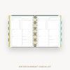 Day Designer 2025 weekly planner: Black Stripe cover with entertainment party planner