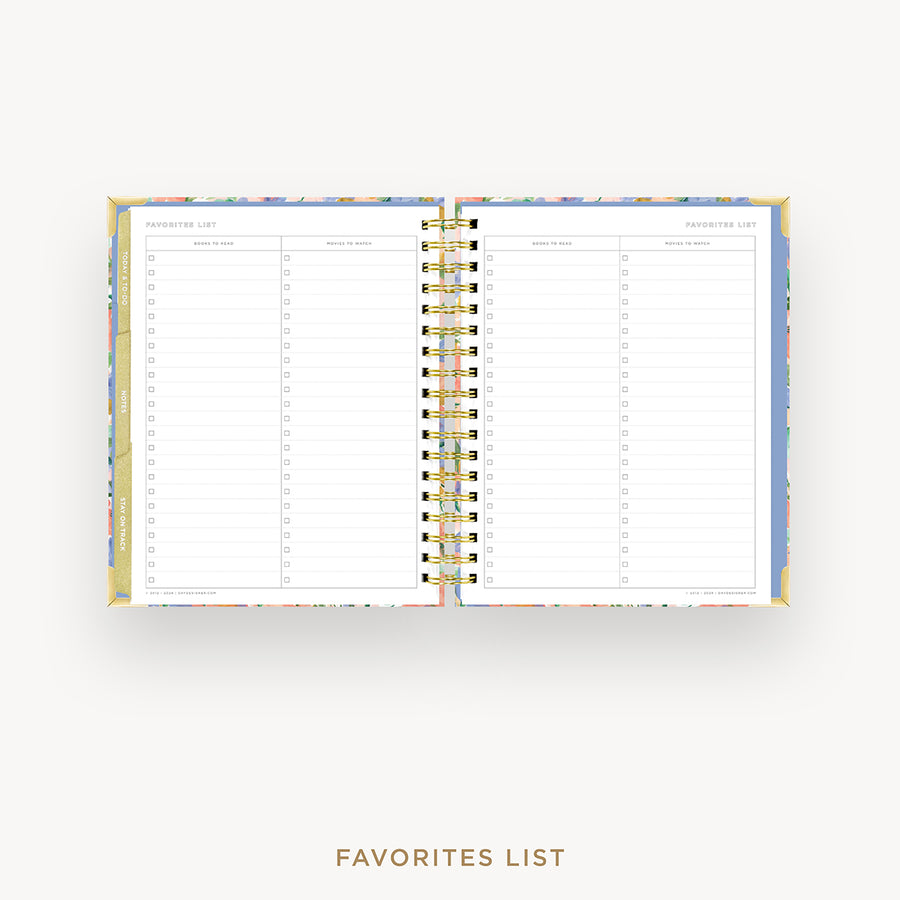 Day Designer 2025 weekly planner: Lorelei cover with favorite books and movies pages