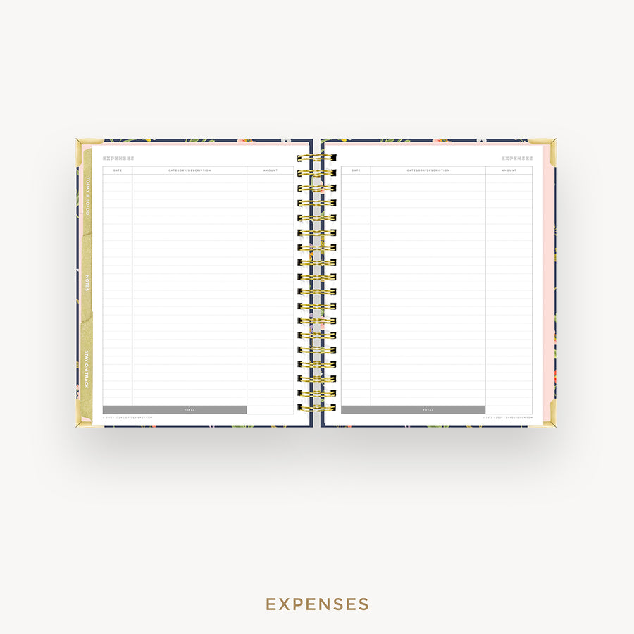 Day Designer 2025 weekly planner: Fresh Sprigs cover with expense tracking pages