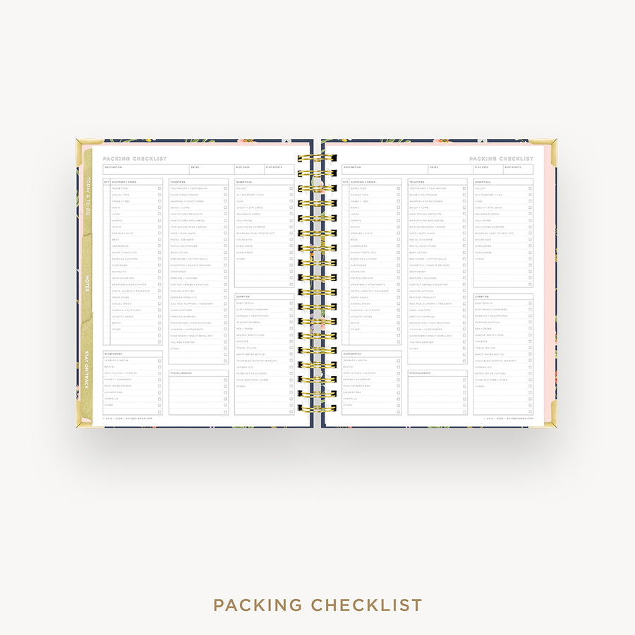 Day Designer 2025 weekly planner: Fresh Sprigs cover with packing checklist