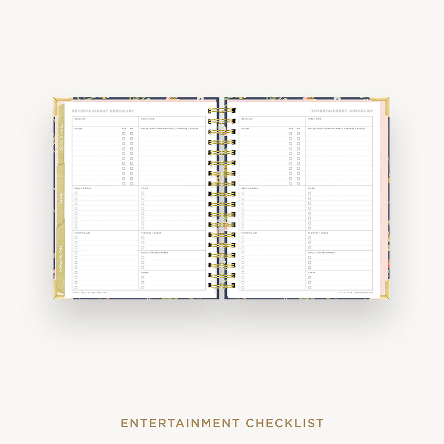 Day Designer 2025 weekly planner: Fresh Sprigs cover with entertainment party planner