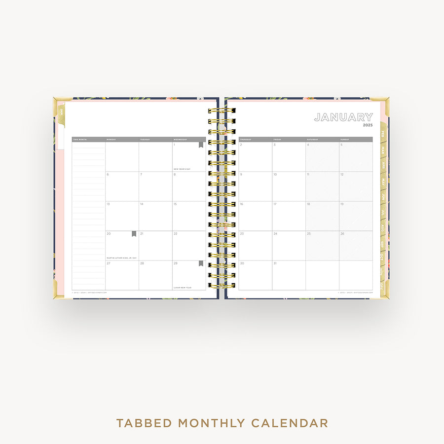 Day Designer 2025 weekly planner: Fresh Sprigs cover with monthly calendar