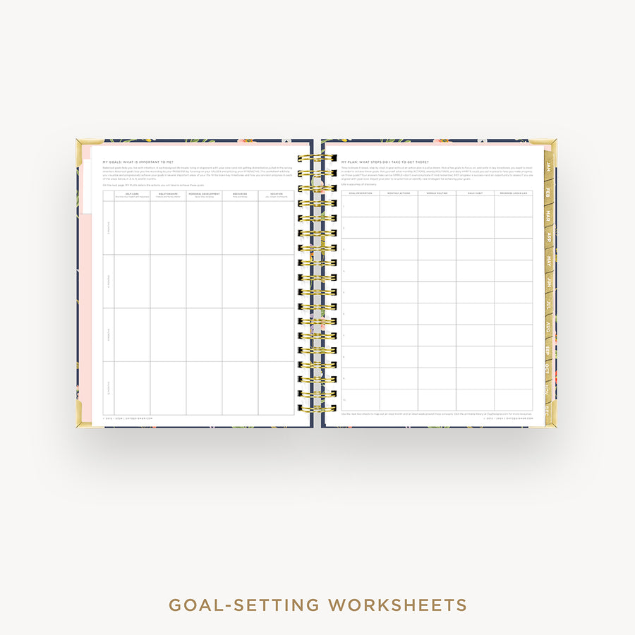 Day Designer 2025 weekly planner: Fresh Sprigs cover with goals worksheet