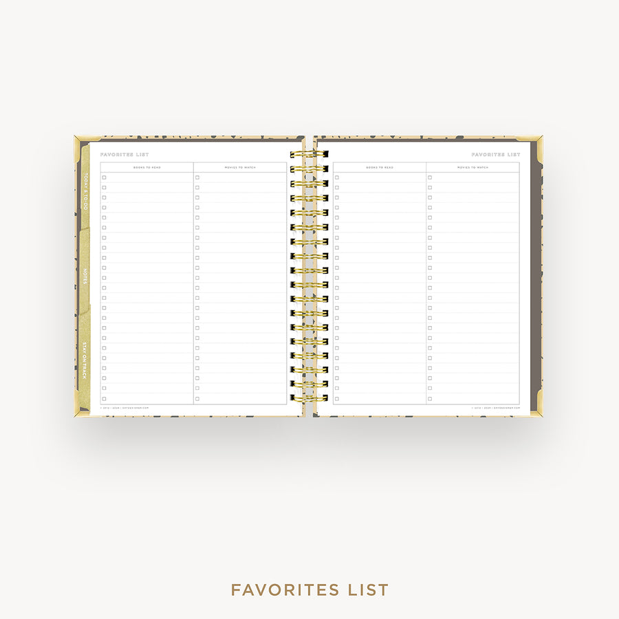 Day Designer 2025 weekly planner: Savannah cover with favorite books and movies pages