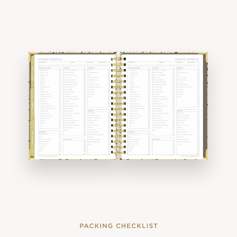 Day Designer 2025 weekly planner: Savannah cover with packing checklist