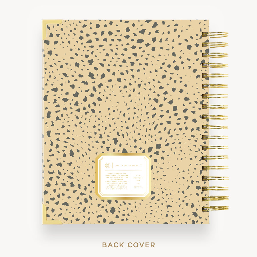 Day Designer 2025 weekly planner: Savannah cover with back cover with gold detail