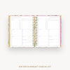 Day Designer 2025 weekly planner: Camellia cover with entertainment party planner