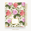 Day Designer 2025 weekly planner: Camellia cover with back cover with gold detail