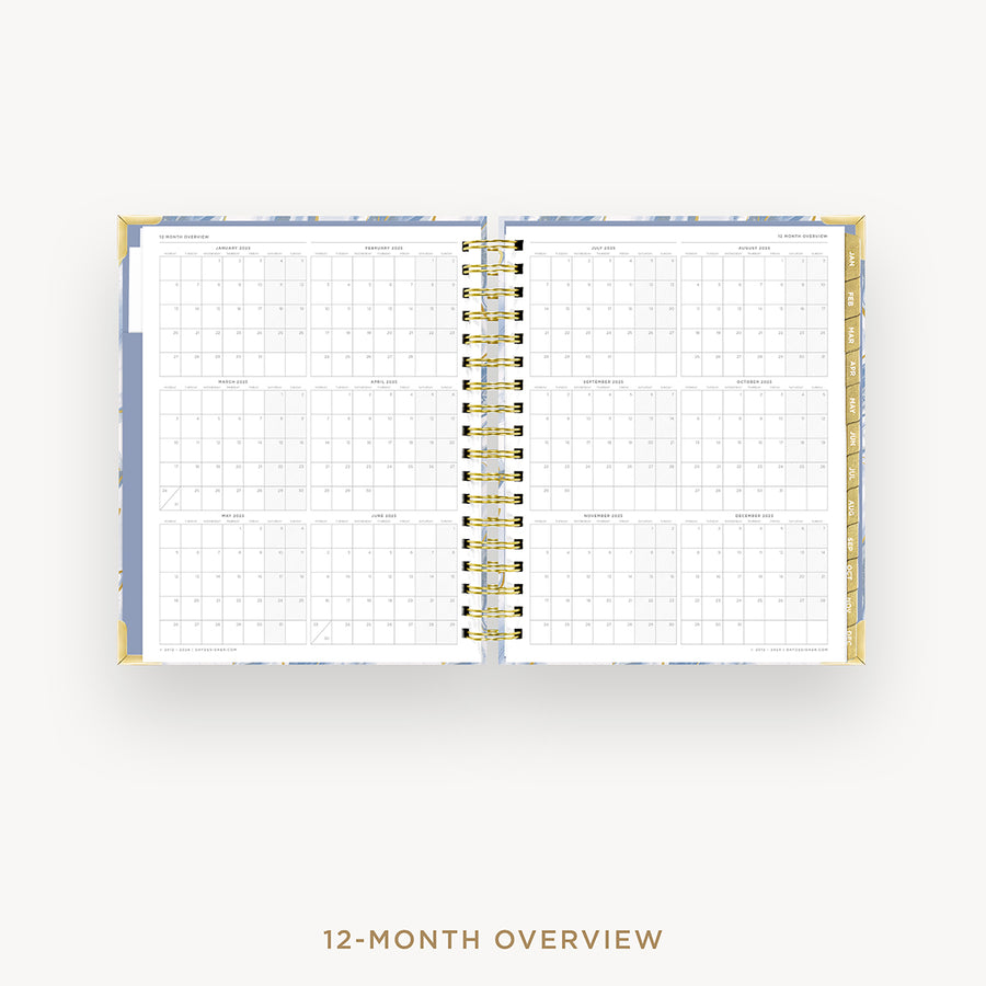 Day Designer 2025 weekly planner: Azure cover with 12 month calendar