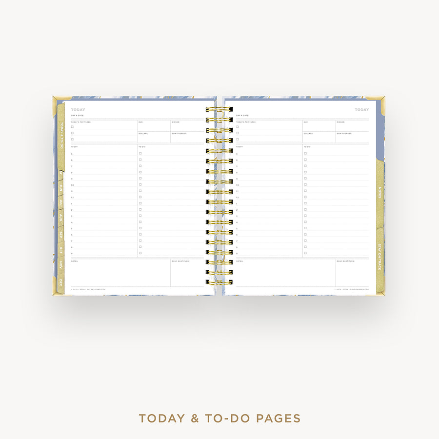 Day Designer 2025 weekly planner: Azure cover with undated daily planning pages