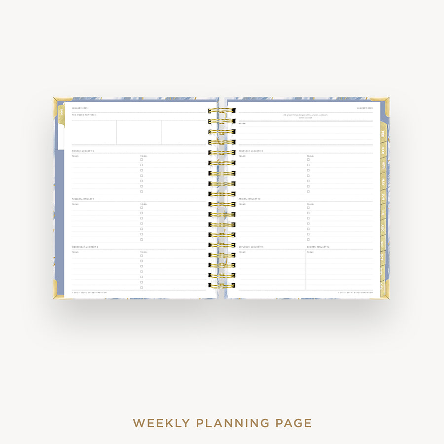 Day Designer 2025 weekly planner: Azure cover  with weekly planning pages