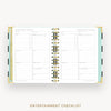 Day Designer 2025 mini weekly planner: Black Stripe cover with entertainment party planner