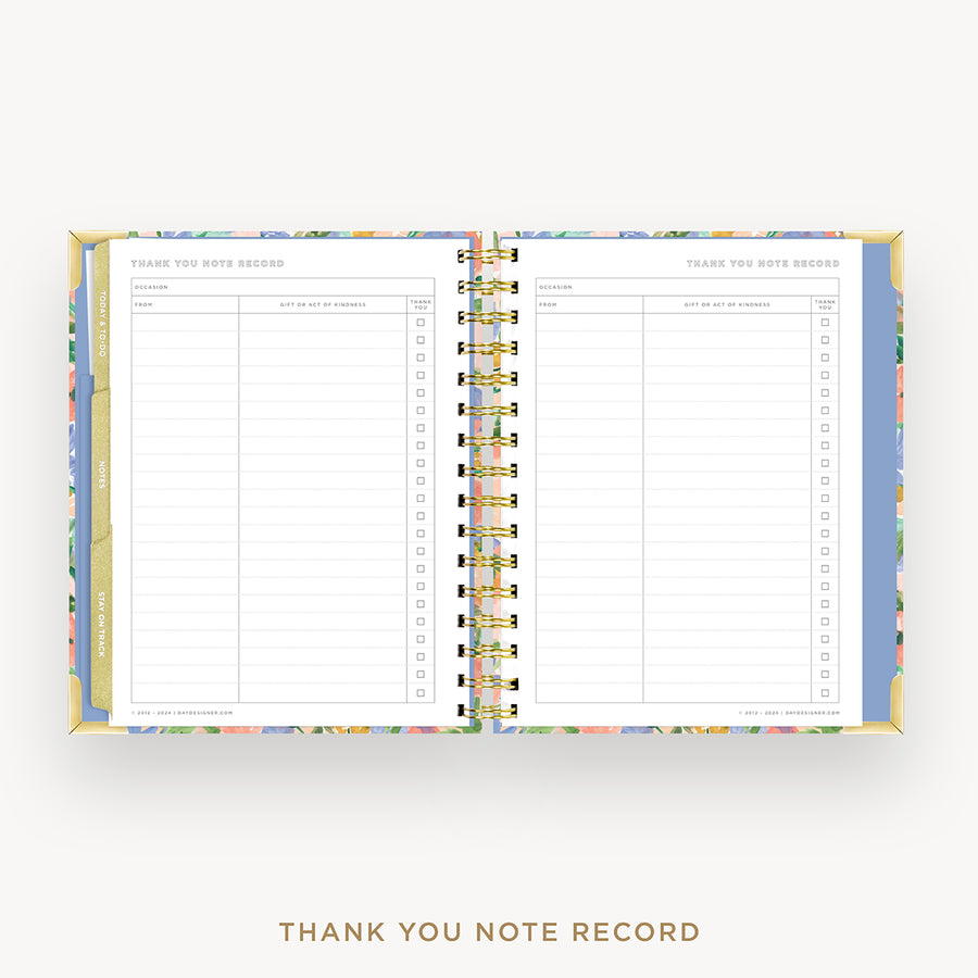 Day Designer 2025 mini weekly planner: Lorelei cover with thank you notes pages