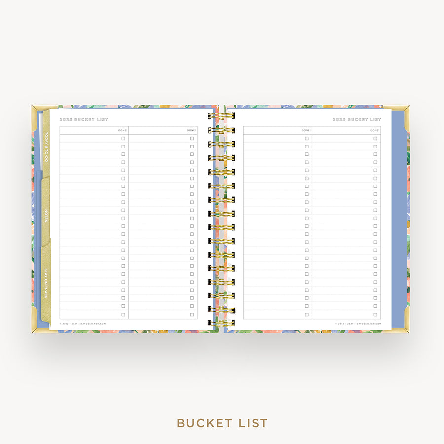 Day Designer 2025 mini weekly planner: Lorelei cover with bucket list