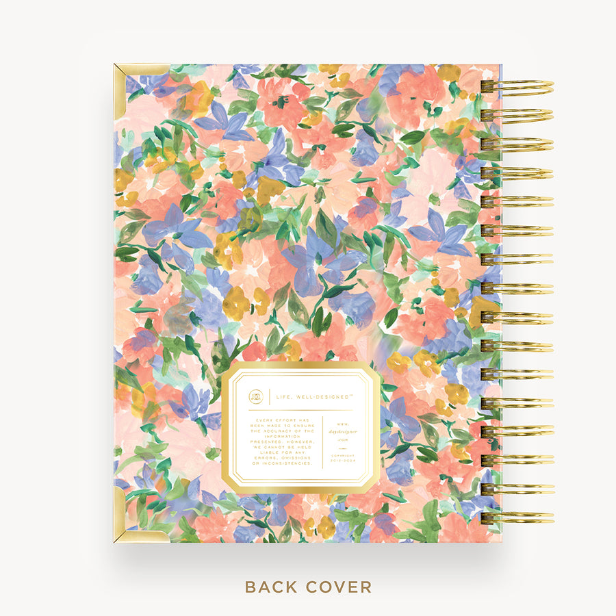 Day Designer 2025 mini weekly planner: Lorelei cover with back cover with gold detail