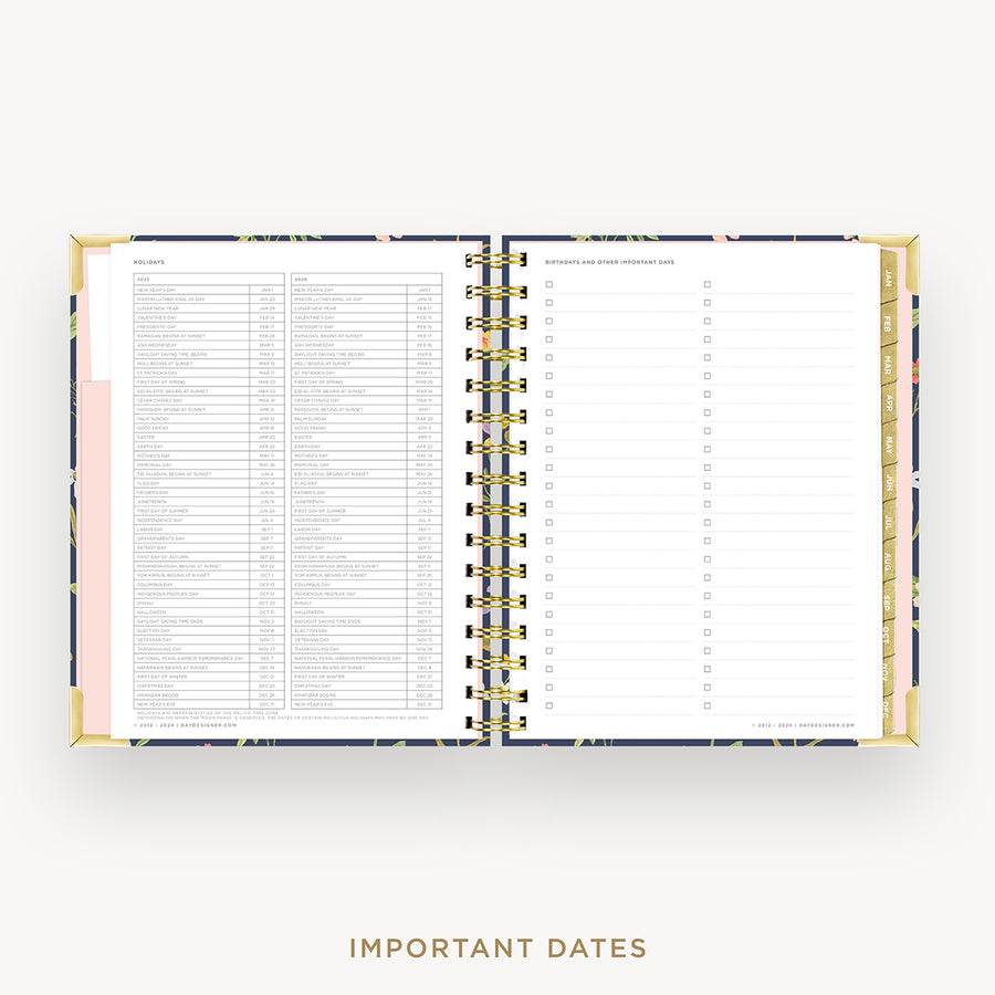 Day Designer 2025 mini weekly planner: Fresh Sprigs cover with holidays page