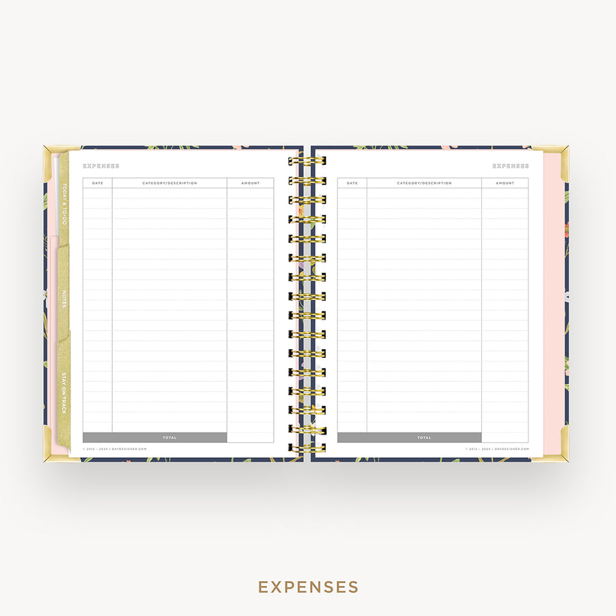 Day Designer 2025 mini weekly planner: Fresh Sprigs cover with expense tracking pages