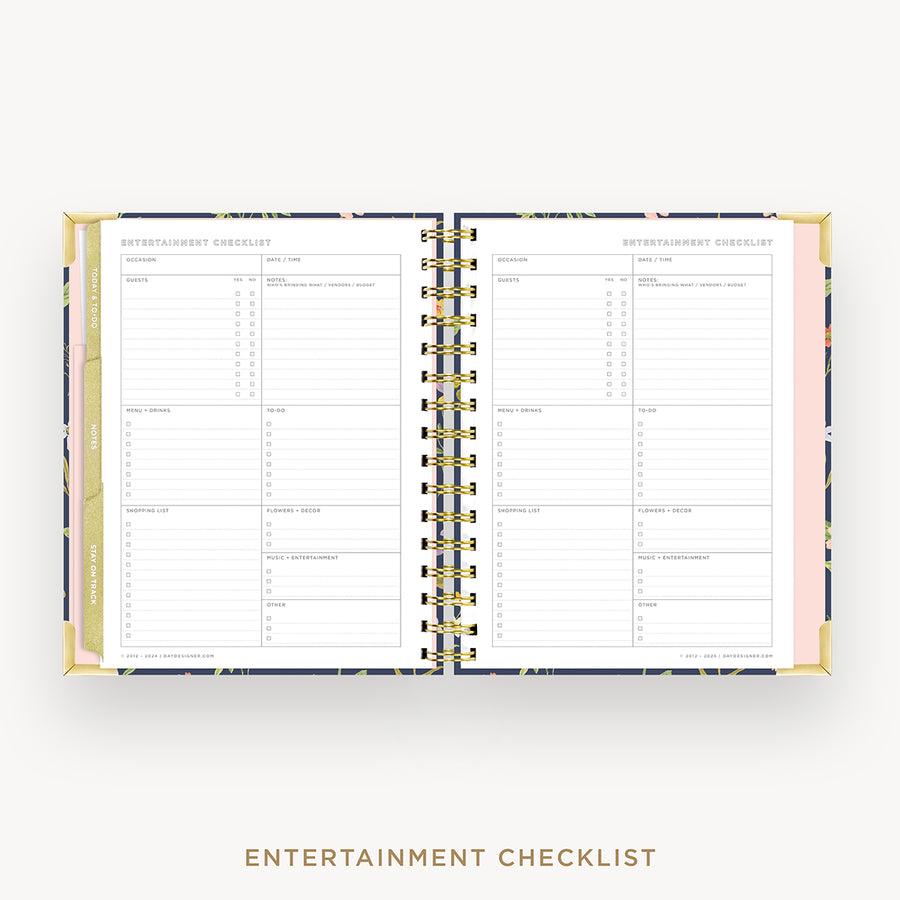 Day Designer 2025 mini weekly planner: Fresh Sprigs cover with entertainment party planner