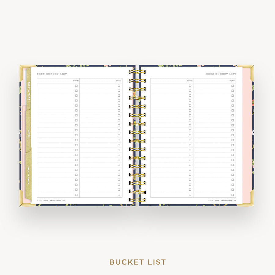 Day Designer 2025 mini weekly planner: Fresh Sprigs cover with bucket list