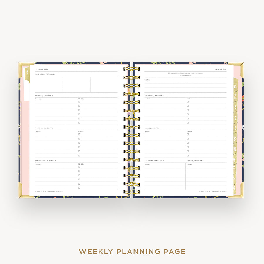 Day Designer 2025 mini weekly planner: Fresh Sprigs cover  with weekly planning pages