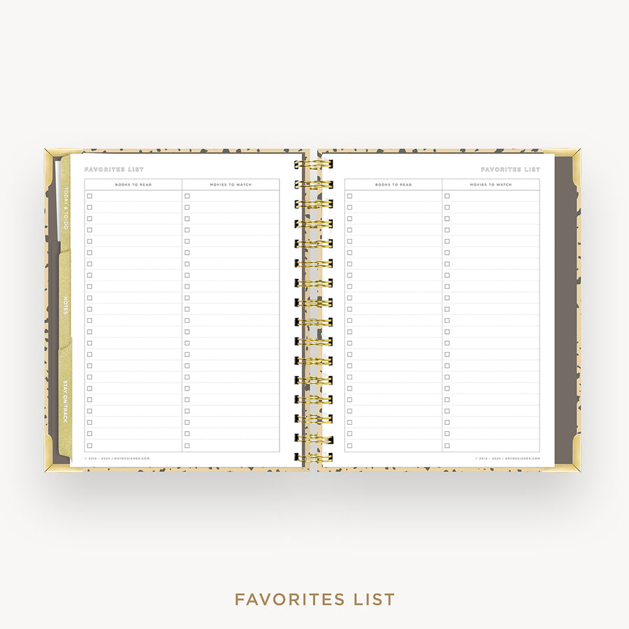 Day Designer 2025 mini weekly planner: Savannah cover with favorite books and movies pages